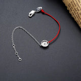 925 Silver Round Eye Red Rope Bracelet For Women Chain Jewelry Gift