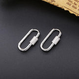 925 Silver Green Zircon Rectangle Earrings European Pop Jewelry