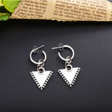 925 Silver Triangle Pendant Earrings European Pop Big Earrings