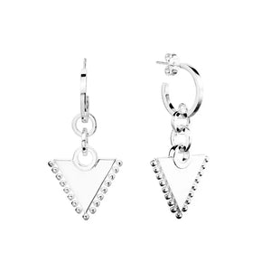 925 Silver Triangle Pendant Earrings European Pop Big Earrings