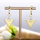 925 Silver Triangle Pendant Earrings European Pop Big Earrings