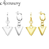 925 Silver Triangle Pendant Earrings European Pop Big Earrings