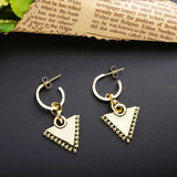 925 Silver Triangle Pendant Earrings European Pop Big Earrings
