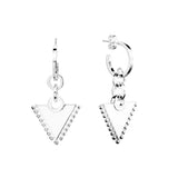 925 Silver Triangle Pendant Earrings European Pop Big Earrings