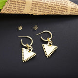925 Silver Triangle Pendant Earrings European Pop Big Earrings