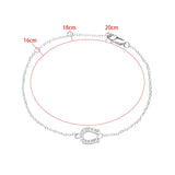 925 Silver U-shaped Bracelet Crystal CZ Letter Jewelry Adjustable Chain