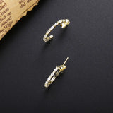 925 Sterling Silver Water Drop Earrings Zircon Arc Wedding Jewelry