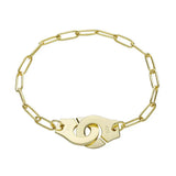 925 Sterling Silver Handcuff Bracelet Menottes Hand Cuff For Women
