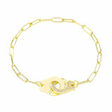 925 Sterling Silver Handcuff Bracelet Menottes Hand Cuff For Women