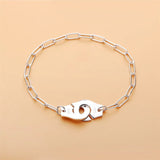 925 Sterling Silver Handcuff Bracelet Menottes Hand Cuff For Women