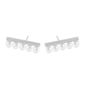 925 Sterling Silver Pearls Stud Earrings for Women