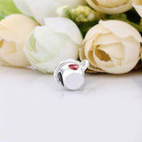 925 Sterling Silver Warm Cocoa Red Ename Cup Charm Bead