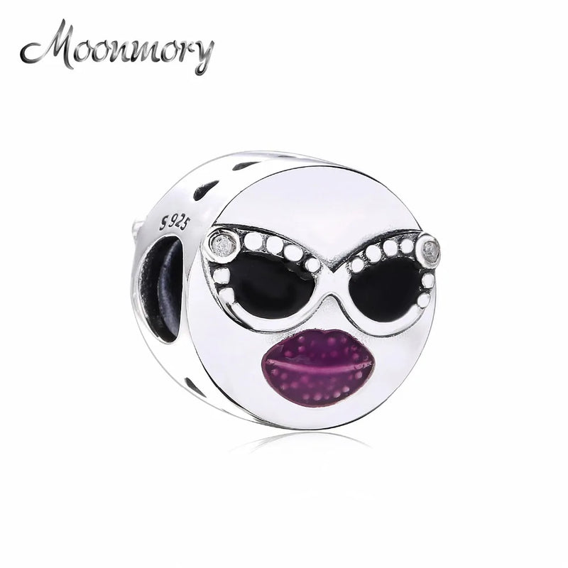 925 Silver Summer Stay Charm with Purple Enamel & Clear CZ Dangle