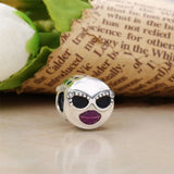 925 Silver Summer Stay Charm with Purple Enamel & Clear CZ Dangle