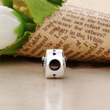 925 Silver Summer Stay Charm with Purple Enamel & Clear CZ Dangle