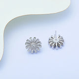 925 Silver Cz Pave Stud Earrings For Women
