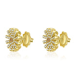 925 Silver Cz Pave Stud Earrings For Women