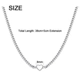 925 Silver Net Chain Necklace Enamel Heart Pendant Choker