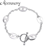 925 Silver Pig Nose Nautical Bracelet Infinity Symbol European Wedding Jewelry