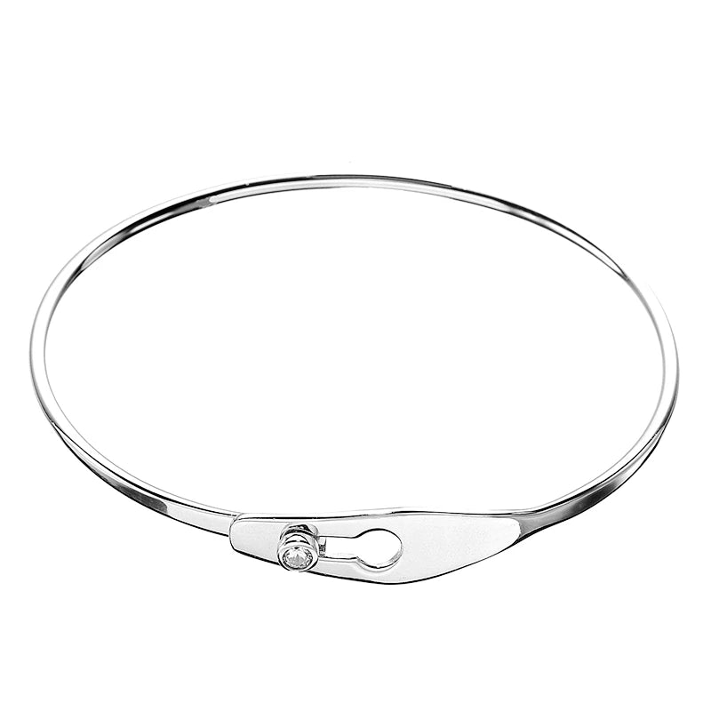 925 Silver Lock Bangle Bracelet for Women