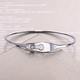 925 Silver Lock Bangle Bracelet for Women