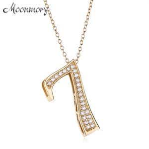 925 Silver Number 7 Pendant Necklace Birthday Gift Letter Necklace Women