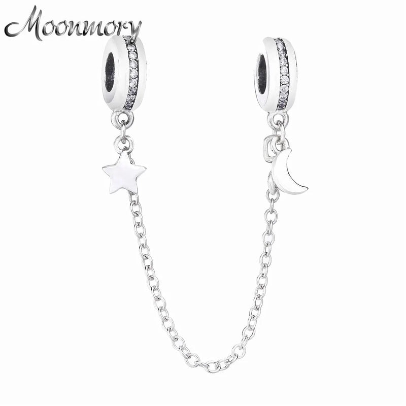 Moon Star 925 Silver Summer Galaxy Charm Bracelet