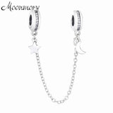 Moon Star 925 Silver Summer Galaxy Charm Bracelet