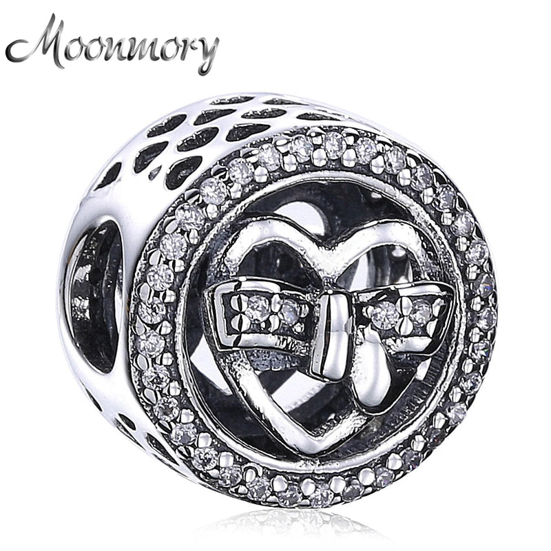 925 Silver Butterfly Hearts Charms Beads for Bracelet DIY Jewelry