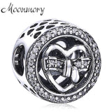925 Silver Butterfly Hearts Charms Beads for Bracelet DIY Jewelry