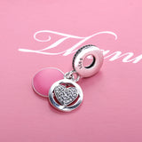 925 Sterling Silver Love Heart Enamel Charms Pendant for Bracelet & Necklace