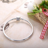 Europe Bangle 925 Sterling Silver With Clasp For Woman DIY Jewelry