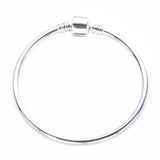 Europe Bangle 925 Sterling Silver With Clasp For Woman DIY Jewelry