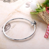Europe Bangle 925 Sterling Silver With Clasp For Woman DIY Jewelry