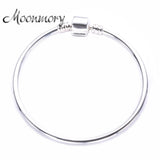 Europe Bangle 925 Sterling Silver With Clasp For Woman DIY Jewelry