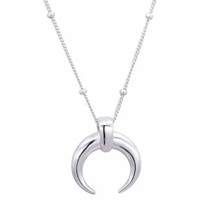 925 Silver Moon Pendant Necklace For Women Long Chain