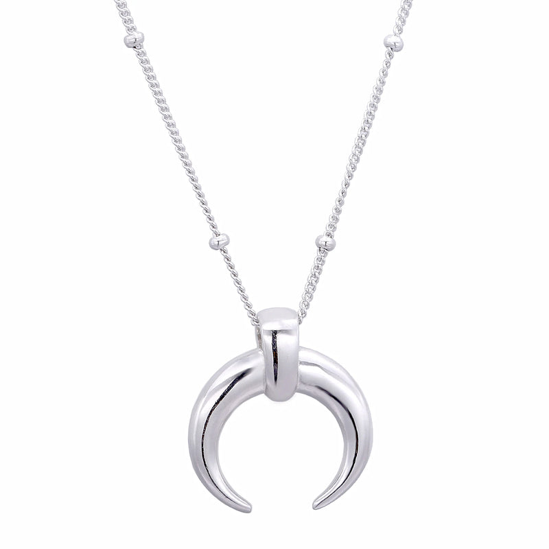 925 Silver Moon Pendant Necklace For Women Long Chain