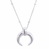 925 Silver Moon Pendant Necklace For Women Long Chain