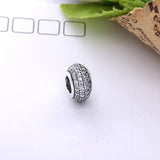 925 Sterling Silver Spacer Beads With Pave Zircon - DIY Bracelet Jewelry