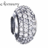 925 Sterling Silver Spacer Beads With Pave Zircon - DIY Bracelet Jewelry