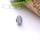 925 Sterling Silver Spacer Beads With Pave Zircon - DIY Bracelet Jewelry
