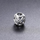 Spring 925 Silver Ribbons of Love Bead Charm With Clear Zircon