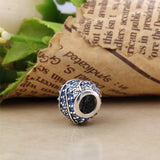 Sterling Silver Spring Aqua Heart Charm Bead for Bracelet DIY Jewelry