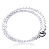 Summer Ivory Pink Braided Double Leather Charm Bracelet
