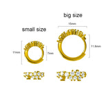 925 Silver Huggie Hoop Earrings CZ Stones Europe Jewelry Sizes