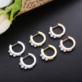 925 Silver Rainbow Spike Earrings CZ Huggie Hoops