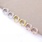925 Silver Rainbow Spike Earrings CZ Huggie Hoops