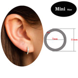 925 Silver Rainbow Spike Earrings CZ Huggie Hoops