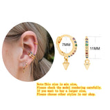 925 Silver Rainbow Spike Earrings CZ Huggie Hoops