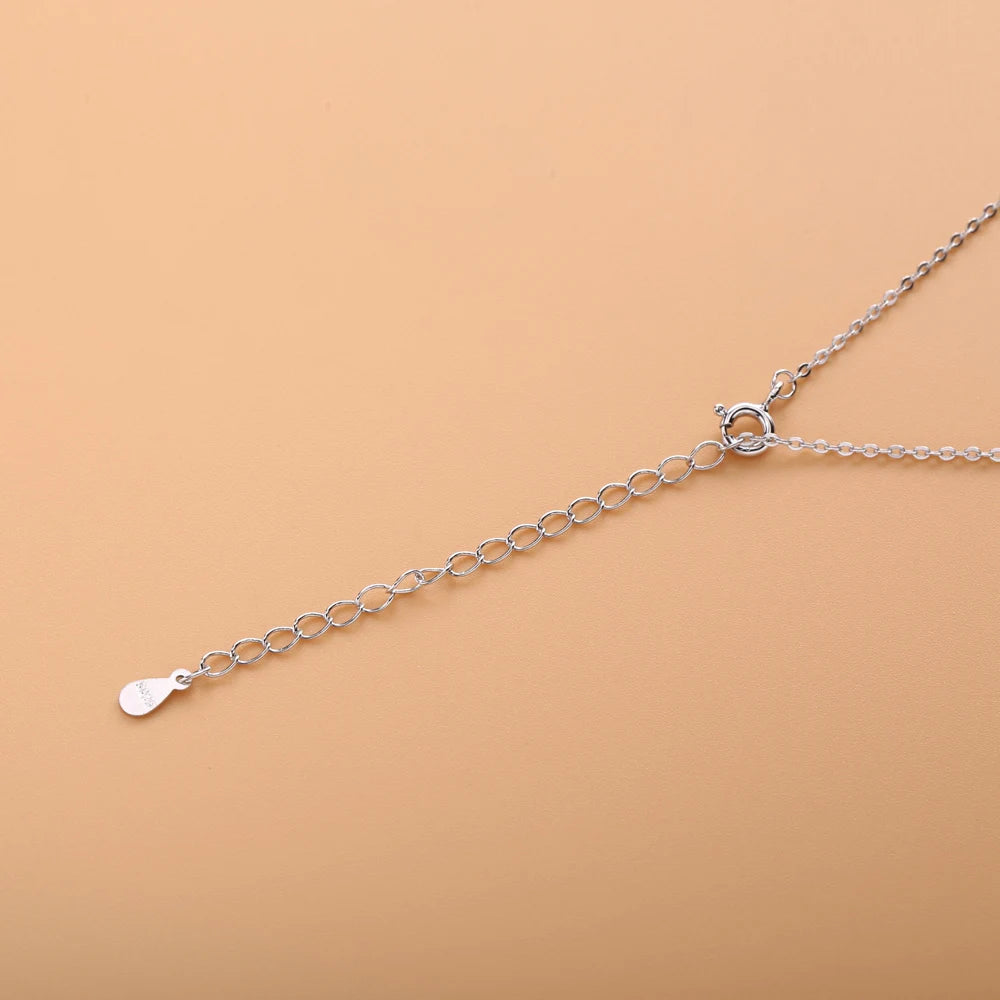 925 Sterling Silver Rose Flower Pendant Necklace